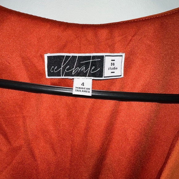 Celebrate DB Studio Burnt Orange Size 4 Women’s Wedding Formal Wrap Dress - Picture 14 of 16